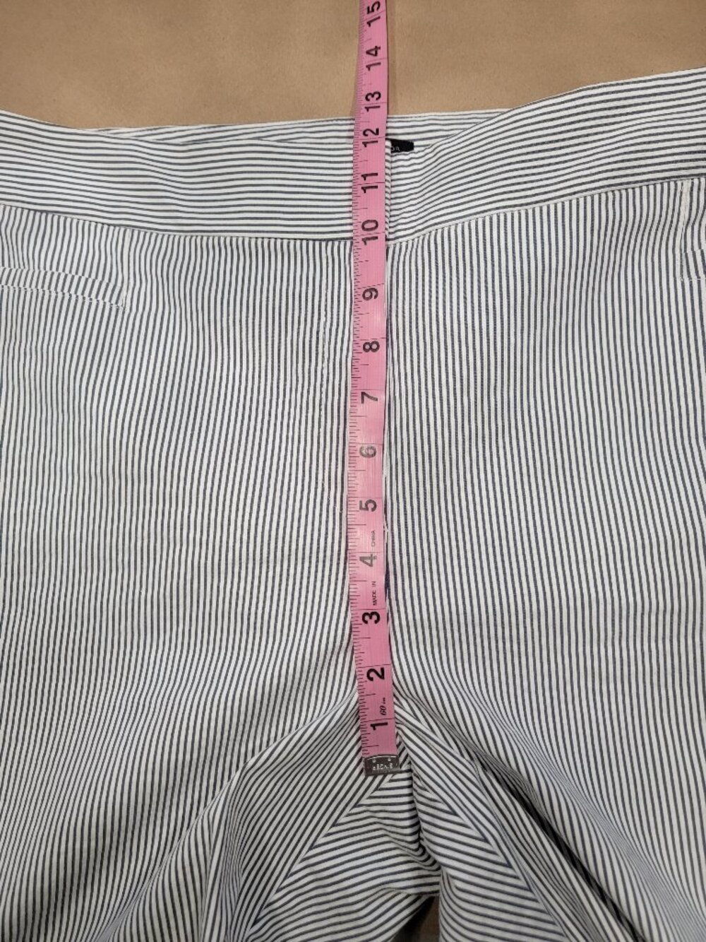 Ann Taylor Size 14 Blue & White Striped Seersucker Pants, Like New Condition - Picture 8 of 13